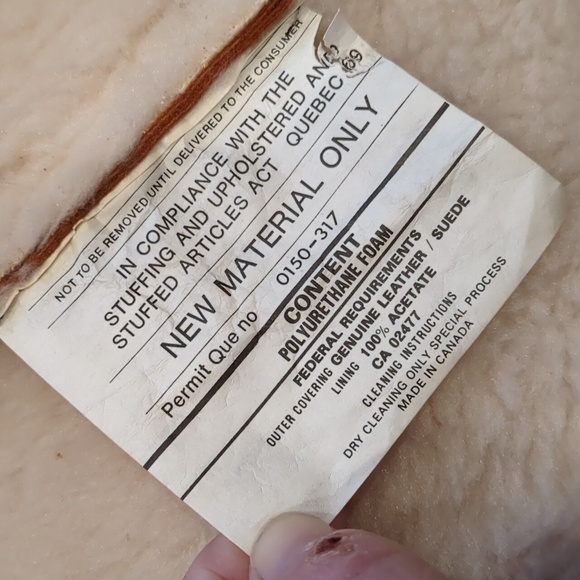 Vintage 70's Long Orange Suede & Fur Jacket Coat Size Large - Picture 11 of 12